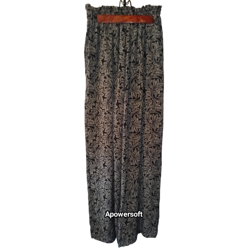 Vintage Black & Tan Paperbag-Waist Pants (0171)
